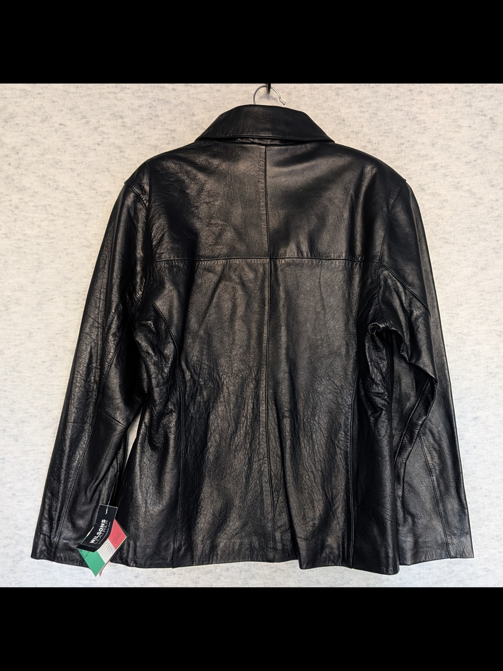 NWT Vtg Wilsons Leather Maxima Black Jacket Sz L Deadstock Y2K 90s Cobalt Lining - Picture 9 of 15